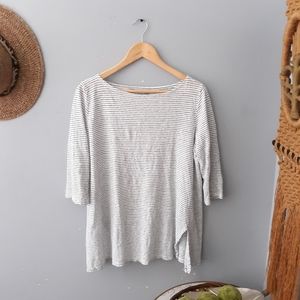 Eileen Fisher striped elbow sleeve top